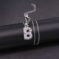 Novelty Letter Copper Plating Inlay Zircon 18k Gold Plated White Gold Plated Unisex Pendant Necklace main image 8
