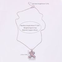Neuheit Brief Kupfer Überzug Inlay Zirkon 18 Karat Vergoldet Weißgold Plattiert Unisex Halskette Mit Anhänger main image 2