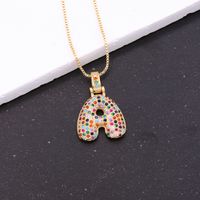 Novelty Letter Copper Plating Inlay Zircon 18k Gold Plated White Gold Plated Unisex Pendant Necklace main image 4