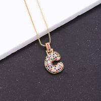 Novelty Letter Copper Plating Inlay Zircon 18k Gold Plated White Gold Plated Unisex Pendant Necklace main image 6