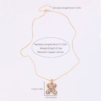 Novelty Letter Copper Plating Inlay Zircon 18k Gold Plated White Gold Plated Unisex Pendant Necklace main image 3