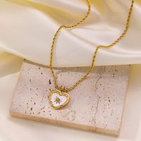 304 Stainless Steel 18K Gold Plated Casual Simple Style Commute Polishing Plating Inlay Eight Awn Star Acrylic Artificial Rhinestones Pendant Necklace main image 4