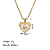 304 Stainless Steel 18K Gold Plated Casual Simple Style Commute Polishing Plating Inlay Eight Awn Star Acrylic Artificial Rhinestones Pendant Necklace main image 2