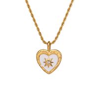 304 Stainless Steel 18K Gold Plated Casual Simple Style Commute Polishing Plating Inlay Eight Awn Star Acrylic Artificial Rhinestones Pendant Necklace main image 5