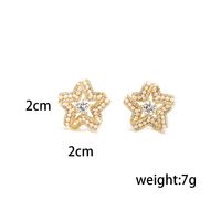 1 Pair Ig Style Star Plating Inlay Copper Ear Studs main image 2