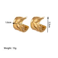 1 Pair Vintage Style C Shape Polishing Plating 304 Stainless Steel 18K Gold Plated Ear Studs main image 2