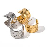 1 Pair Vintage Style C Shape Polishing Plating 304 Stainless Steel 18K Gold Plated Ear Studs main image 5