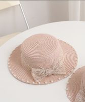 Women's Simple Style Solid Color Bowknot Wide Eaves Straw Hat sku image 7