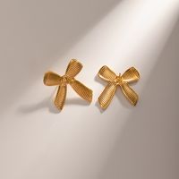 1 Pair IG Style Bow Knot Plating 304 Stainless Steel Drop Earrings main image 1