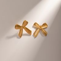 1 Pair IG Style Bow Knot Plating 304 Stainless Steel Drop Earrings main image 7