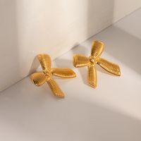 1 Pair IG Style Bow Knot Plating 304 Stainless Steel Drop Earrings main image 4