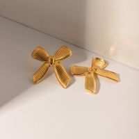 1 Pair IG Style Bow Knot Plating 304 Stainless Steel Drop Earrings main image 6