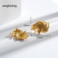 1 Pair Simple Style Flower Ginkgo Leaf Fish Tail Plating Stainless Steel 18k Gold Plated Ear Studs main image 5