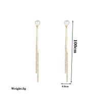 1 Pair Elegant Glam Tassel Plating Inlay Alloy Artificial Rhinestones Artificial Pearls Gold Plated Ear Line main image 2