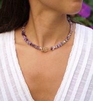 Choker Freshwater Pearl Necklace Purple Special-shaped Stone Cold Wind Necklace Accessories sku image 1