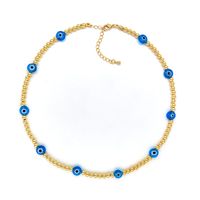 Ig-stil Teufels Auge Auge Perlen Glas Kupfer Überzug 18 Karat Vergoldet Halsband sku image 4