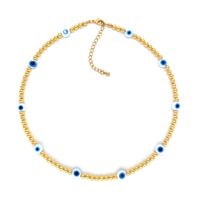 Ig Style Devil's Eye Eye Beaded Glass Copper Plating 18k Gold Plated Choker main image 4