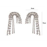 1 Pair Luxurious Shiny Tassel Plating Inlay Copper Rhinestones Drop Earrings main image 2