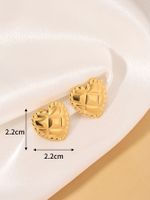 1 Pair Retro Simple Style Heart Shape Plating 304 Stainless Steel 14K Gold Plated Ear Studs main image 2
