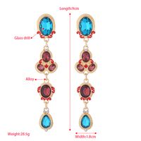 1 Pair Simple Style Shiny Oval Water Droplets Inlay Alloy Glass Gold Plated Drop Earrings main image 2