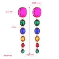 1 Pair Simple Style Shiny Oval Inlay Alloy Glass Gold Plated Silver Plated Drop Earrings main image 2
