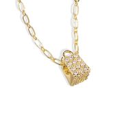 Ig Style Simple Style Lock Copper Plating Inlay Zircon Gold Plated Pendant Necklace main image 5