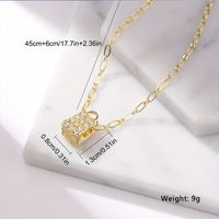 Ig Style Simple Style Lock Copper Plating Inlay Zircon Gold Plated Pendant Necklace main image 2
