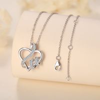 Sterling Silver Elegant Simple Style Heart Shape Inlay Zircon Pendant Necklace main image 5