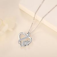 Sterling Silver Elegant Simple Style Heart Shape Inlay Zircon Pendant Necklace main image 3