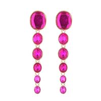 1 Pair Simple Style Shiny Oval Inlay Alloy Glass Gold Plated Silver Plated Drop Earrings sku image 3