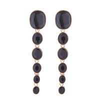 1 Pair Simple Style Shiny Oval Inlay Alloy Glass Gold Plated Silver Plated Drop Earrings sku image 4