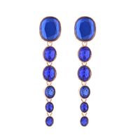 1 Pair Simple Style Shiny Oval Inlay Alloy Glass Gold Plated Silver Plated Drop Earrings sku image 5