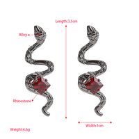 Elegant Exaggerated Snake Alloy Rhinestone Inlay Rhinestones Silver Plated Women's Rings Earrings main image 2