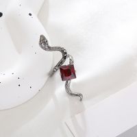 Elegant Exaggerated Snake Alloy Rhinestone Inlay Rhinestones Silver Plated Women's Rings Earrings main image 5