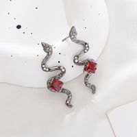 Elegant Exaggerated Snake Alloy Rhinestone Inlay Rhinestones Silver Plated Women's Rings Earrings main image 4