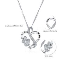 Sterling Silver Elegant Simple Style Heart Shape Inlay Zircon Pendant Necklace main image 2