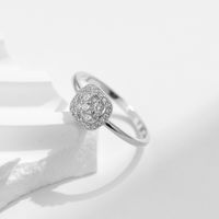 Glam Glänzend Blume Sterling Silber Überzug Inlay Moissanit Überzogen Mit Rhodium Ringe main image 4