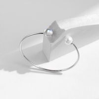 Elegant Glam Runden Oval Sterling Silber Überzug Inlay Künstliche Perlen Mondstein Überzogen Mit Rhodium main image 4