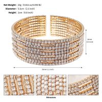 Élégant Brillant Géométrique Perles Artificielles Strass Métal De Gros Bracelet main image 2