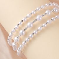 Élégant Brillant Géométrique Perles Artificielles Strass Métal De Gros Bracelet main image 5