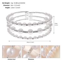 Elegant Glänzend Geometrisch Künstliche Perlen Strasssteine Metall Großhandel Armreif sku image 3