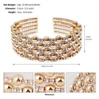 Élégant Brillant Géométrique Perles Artificielles Strass Métal De Gros Bracelet sku image 4
