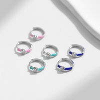 1 Pair Elegant Simple Style Heart Shape Epoxy Plating Inlay Sterling Silver Zircon Rhodium Plated Earrings main image 5