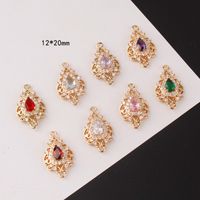 1 Piece Simple Style Water Droplets Copper Inlay Connector Jewelry Accessories main image 2