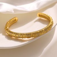Ig Style Retro Star Moon Stainless Steel Plating Inlay Zircon 18k Gold Plated Cuff Bracelets main image 1