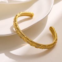 Ig Style Retro Star Moon Stainless Steel Plating Inlay Zircon 18k Gold Plated Cuff Bracelets main image 5