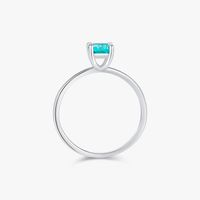 Élégant Style Simple Carré Argent Sterling Placage Incruster Zircon Plaqué Rhodium Anneaux sku image 3