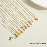 Simple Style Letter Stainless Steel Plating 14k Gold Plated Pendant Necklace main image 3
