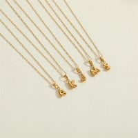 Simple Style Letter Stainless Steel Plating 14k Gold Plated Pendant Necklace main image 7