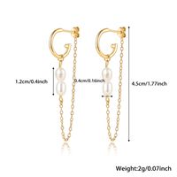1 Pair Elegant Simple Style Geometric Plating Inlay Sterling Silver Pearl 18k Gold Plated White Gold Plated Drop Earrings main image 2